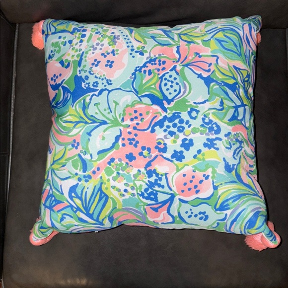 Lilly Pulitzer Feline Good Pink Tassel Throw Pillow - Picture 3 of 3
